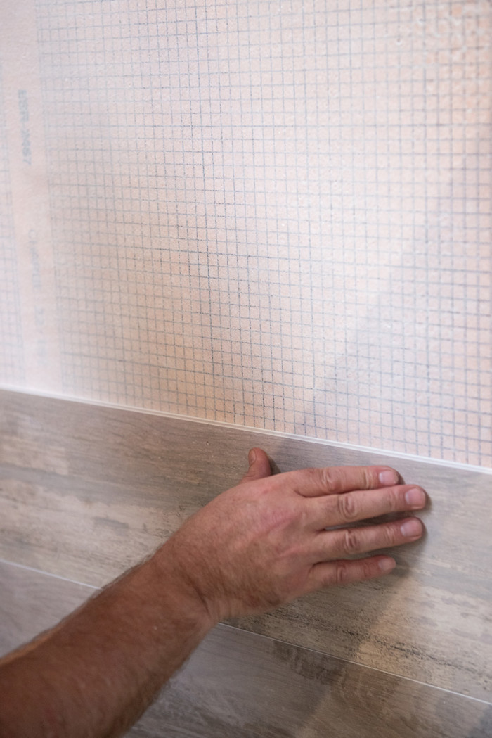 Placing PVC tiles
